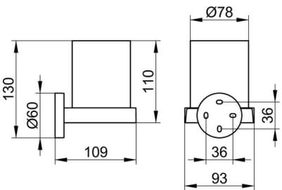 Bản vẽ kỹ thuật kệ cốc nhà vệ sinh Keuco 19050019000