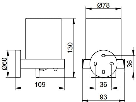Bản vẽ kỹ thuật kệ cốc dung dịch tắm Keuco 19052019000