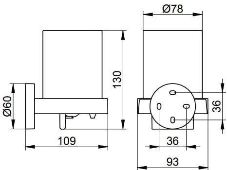 Bản vẽ kỹ thuật kệ cốc dung dịch tắm Keuco 19052019000