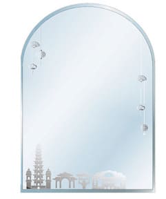 Gương chữ nhật mài cạnh cung tròn hoa văn Đình Quốc ĐQ 8802 (450x600mm) 