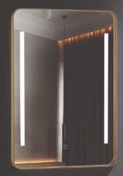 Gương đèn led hình chữ nhật bo góc viền inox Đình Quốc ĐQ 99902-1 (500x700mm)