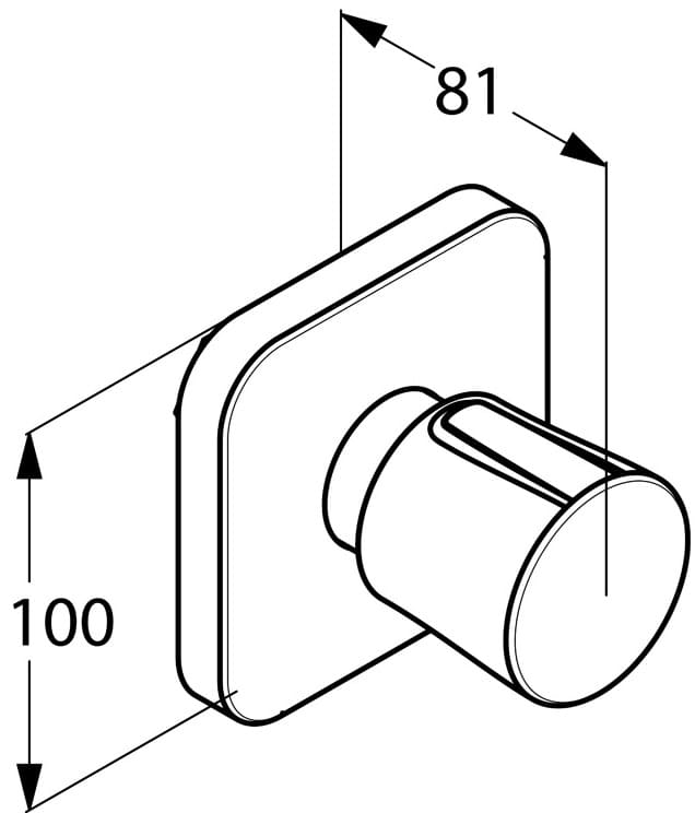 Bản vẽ kỹ thuật mặt nạ âm tường Kludi Đức 498150575