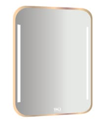 Gương đèn led hình chữ nhật bo góc viền inox Đình Quốc ĐQ 99902-1 (450x600mm) 