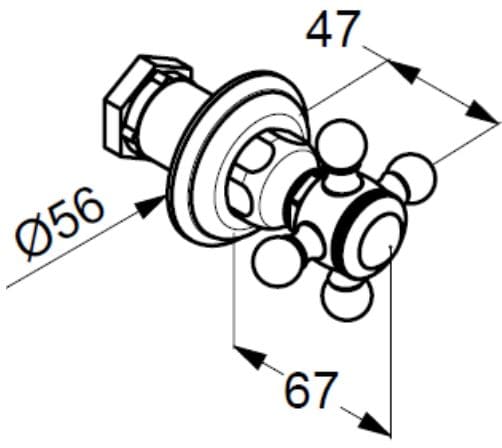 Bản vẽ kỹ thuật mặt nạ âm tường Kludi Đức 518030520