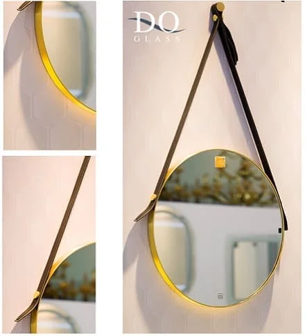 Gương dây da hình tròn Đình Quốc ĐQ 69018A(600x600mm) 