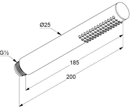 Bản vẽ kỹ thuật bát sen tắm Kludi 3912005-00