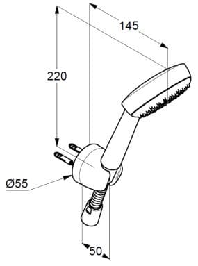 Bản vẽ kỹ thuật bộ dây bát cài sen tắm Kludi 6065005-00