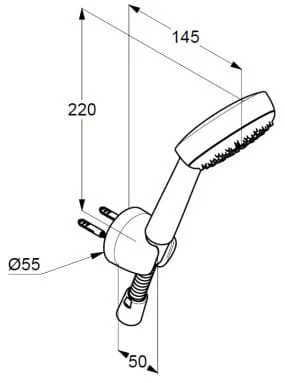 Bản vẽ kỹ thuật bộ dây bát cài sen tắm Kludi 6065005-00