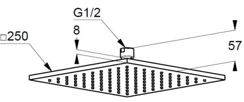 Bản vẽ kỹ thuật bát sen cây tắm đứng Kludi 6442591-00