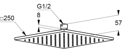 Bản vẽ kỹ thuật bát sen cây tắm đứng Kludi 6442591-00