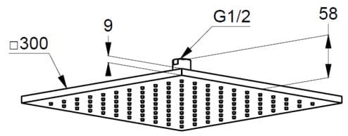 Bản vẽ kỹ thuật bát sen phu mưa Kludi 6443091-00