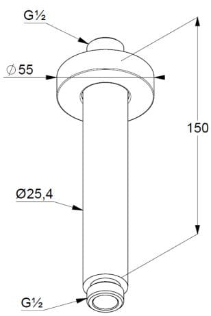 Bản vẽ kỹ thuật tay sen tắm âm trần Kludi 6651505-00