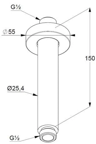 Bản vẽ kỹ thuật tay sen tắm âm trần Kludi 6651505-00