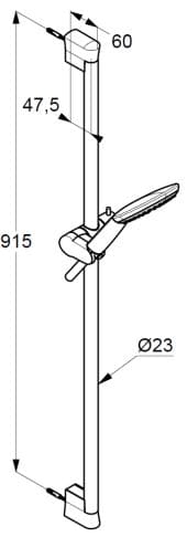 Bản vẽ kỹ thuật bộ thanh trượt cài sen Kludi 6784005-00