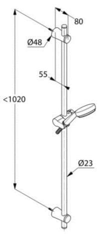 Bản vẽ kỹ thuật bộ thanh trượt sen Kludi 6809605-00