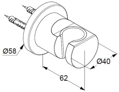 Bản vẽ kỹ thuật cài sen tắm Kludi 2055205-15