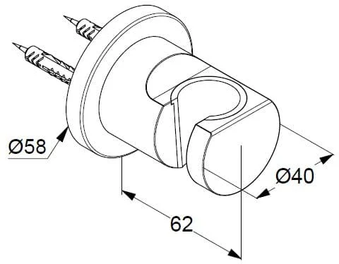 Bản vẽ kỹ thuật cài sen tắm Kludi 2055205-15