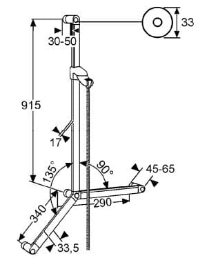 Bản vẽ kỹ thuật bộ thanh trượt dây sen tắm Kludi 6150205-00