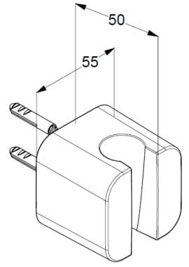 Bản vẽ kỹ thuật cài sen tắm Kludi 6555143-00