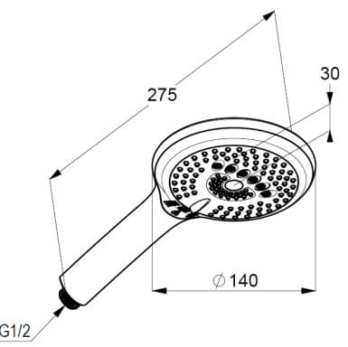 Bản vẽ kỹ thuật bát sen tắm Kludi 6790043-00