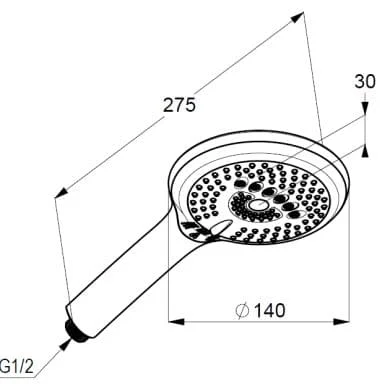 Bản vẽ kỹ thuật bát sen tắm Kludi 6790043-00