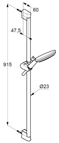 Bản vẽ kỹ thuật bộ thanh trượt cài sen Kludi 6794091-00