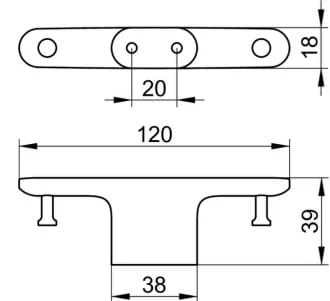 Bản vẽ kỹ thuật móc treo áo đôi Keuco 11515010000
