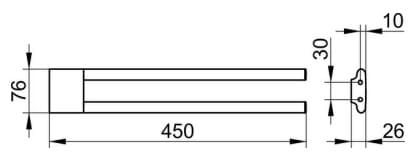 Bản vẽ kỹ thuật giá thanh vắt khăn đơn Keuco 11518010000