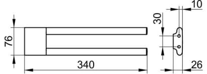 Bản vẽ kỹ thuật giá thanh vắt khăn đôi Keuco 11519130000