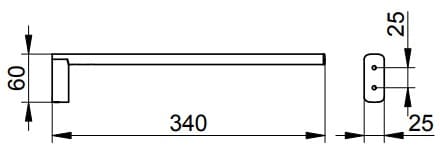 Bản vẽ kỹ thuật giá thanh vắt khăn đơn Keuco 11522130000