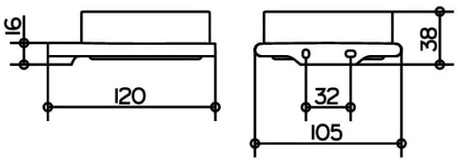 Bản vẽ kỹ thuật kệ để đồ trong phòng tắm Keuco 11549039000
