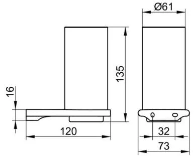 Bản vẽ kỹ thuật kệ để cốc Keuco 11550039000