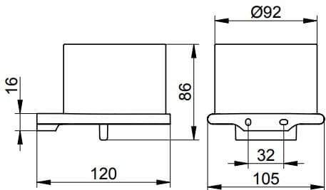 Bản vẽ kỹ thuật kệ để dung dịch xà phòng tắm Keuco 11552039000