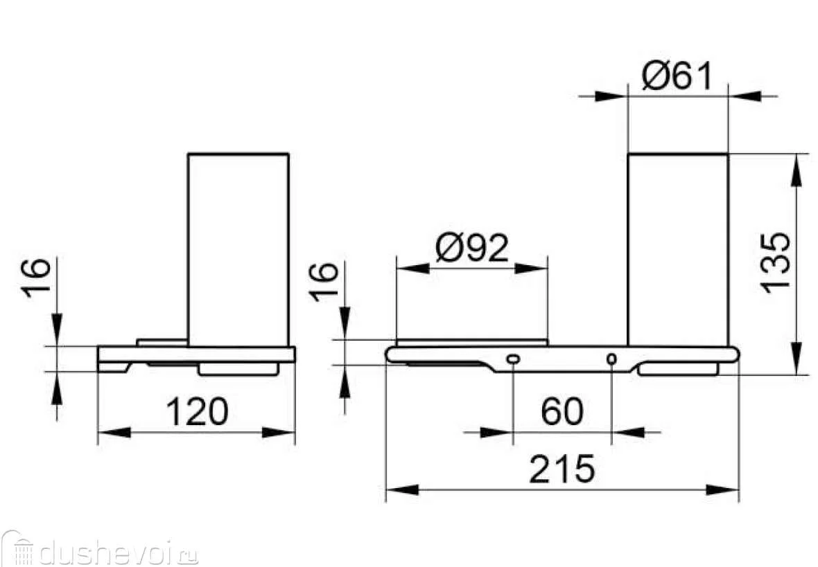 Bản vẽ kỹ thuật kệ để xà phòng và cốc Keuco 11556139000