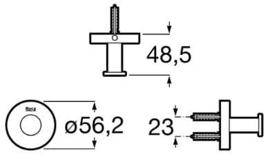 Bản vẽ kỹ thuật Móc áo đơn Roca A817570C00 