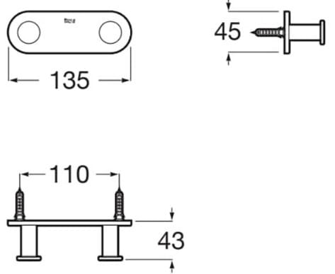 Bản vẽ kỹ thuật Móc áo đôi kim loại Roca A817571C00