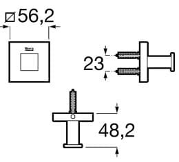 Bản vẽ kỹ thuật Móc áo đơn Roca A817601C40