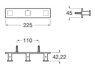 Bản vẽ kỹ thuật Móc áo 3 vấu Roca A817603C40
