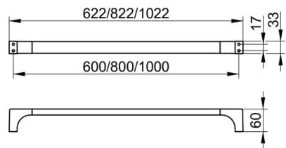 Bản vẽ kỹ thuật giá thanh vắt khăn đơn Keuco 11101030800