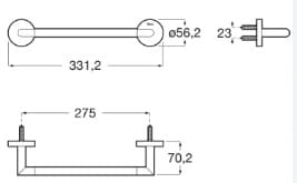 Bản vẽ kỹ thuật Thanh treo khăn đơn Roca Hotels A817574C00