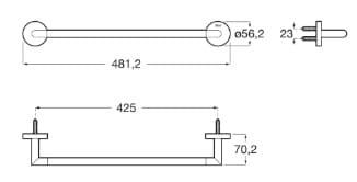 Bản vẽ kỹ thuật Thanh treo khăn đơn Roca Hotels A817575C40