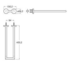 Bản vẽ kỹ thuật Thanh treo khăn đôi Roca Hotels A817577C40