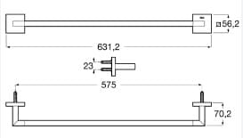 Bản vẽ kỹ thuật Thanh treo khăn đơn vuông Roca Hotels A817605C40