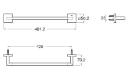 Bản vẽ kỹ thuật Thanh treo khăn đơn vuông Roca Hotels A817606C40