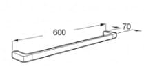 Bản vẽ kỹ thuật Thanh treo khăn đơn Roca Tempo A817030001(60cm)