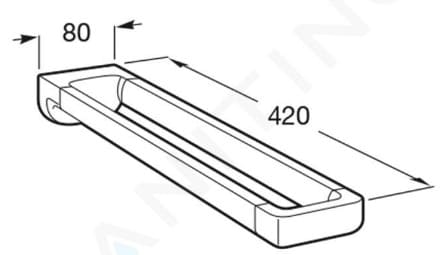 Bản vẽ kỹ thuật Thanh treo khăn đôi Roca Tempo A817031001