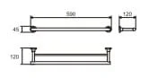 Bản vẽ kỹ thuật Thanh treo khăn đôi Roca Vectra Z816342001