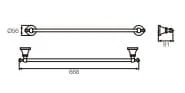Bản vẽ kỹ thuật Thanh treo khăn đơn Roca Decorum Z816492001