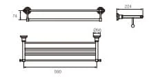 Bản vẽ kỹ thuật Giàn vắt khăn Roca Decorum Z816494001