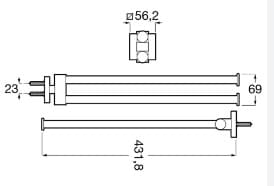 Bản vẽ kỹ thuật Thanh treo khăn đôi vuông Roca Hotels A817609C40